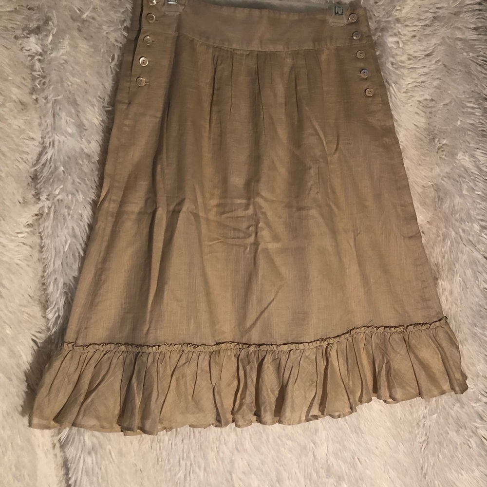 Linen JCrew khaki skirt size 2. EUC